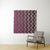 Tenture Motif de chevron gris foncé rose magenta (En situation (horizontale))