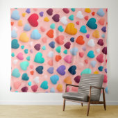 Tenture Motif de cœur multicolore (En situation (horizontale))