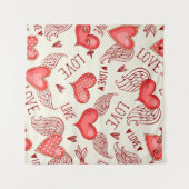 Tenture Motif de cœurs pour la Saint-Valentin (Devant (Horizontal))
