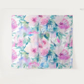 Tenture Motif de collage de fleurs rose et bleue (Devant (Horizontal))