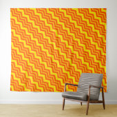 Tenture Motif de conception Chevron orange et jaune (En situation (horizontale))