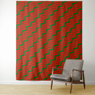 Tenture Motif de conception Chevron rouge et vert