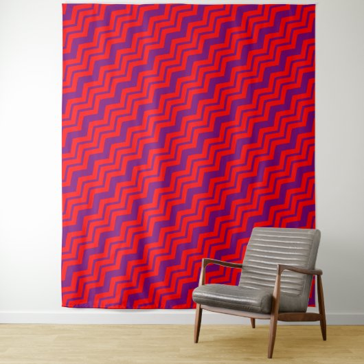 Tenture Motif de conception Chevron rouge et violet (En situation)