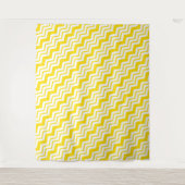 Tenture Motif de conception de zigzag chevron blanc jaune (Devant)