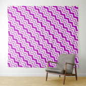 Tenture Motif de conception de zigzag chevron blanc violet (En situation (horizontale))
