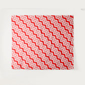 Tenture Motif de conception en chevron zigzag blanc rouge  (Devant (Horizontal))