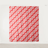 Tenture Motif de conception en chevron zigzag blanc rouge  (Devant)