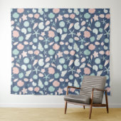 Tenture motif de coquillages (En situation (horizontale))