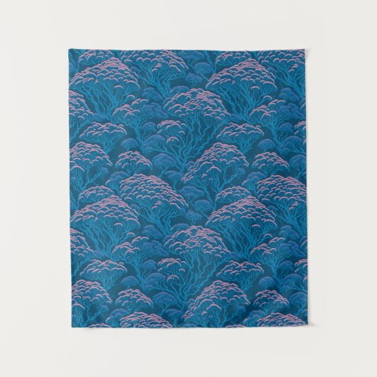 Tenture Motif De Corail Bleu Et Rose (Devant)