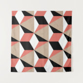 Tenture Motif de corail noir géométrique. (Devant (Horizontal))