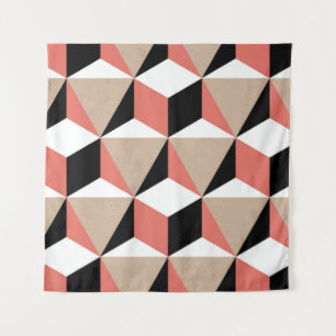 Tenture Motif de corail noir géométrique.
