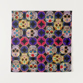 Tenture Motif de crânes de sucre (Devant (Horizontal))