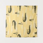 Tenture Motif de crocodiles sans couture. Rangeur jaune vi (Devant (Horizontal))
