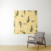 Tenture Motif de crocodiles sans couture. Rangeur jaune vi (En situation (horizontale))