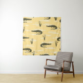 Tenture Motif de crocodiles sans couture. Rangeur jaune vi (En situation)