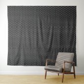 Tenture Motif de cube géométrique noir et blanc (En situation (horizontale))