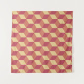 Tenture Motif de Cube rouge orange Abstrait (Devant (Horizontal))