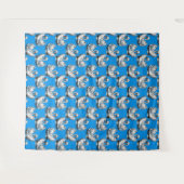 Tenture Motif de cygnes sur fond vert (Devant (Horizontal))