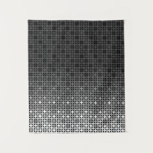 Tenture Motif de dégradé géométrique noir et blanc