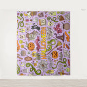 Tenture Motif de doodle Halloween mignon (Devant)