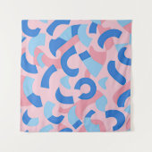 Tenture Motif de doodle rose et bleu (Devant)