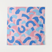 Tenture Motif de doodle rose et bleu (Devant (Horizontal))