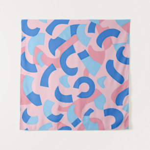 Tenture Motif de doodle rose et bleu