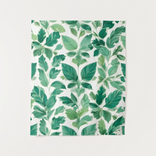 Tenture Motif de feuillage vert luxuriant (Devant)