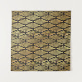 Tenture Motif de feuille de palmier Art Déco noir et or sa (Devant (Horizontal))