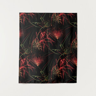 Tenture Motif de feux d'artifice rouges et verts