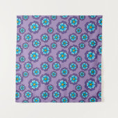Tenture Motif de fleurs bleu violet (Devant (Horizontal))