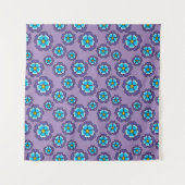 Tenture Motif de fleurs bleu violet (Devant)