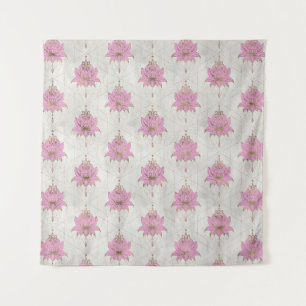 Tenture motif de fleurs de Lotus - pastels