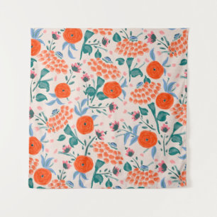 Tenture motif de fleurs imperméables