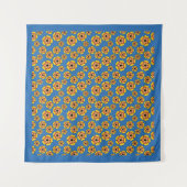 Tenture Motif de fleurs orange jaune (Devant (Horizontal))