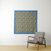 Tenture Motif de fleurs orange jaune (En situation (horizontale))