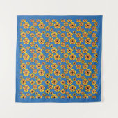 Tenture Motif de fleurs orange jaune (Devant)