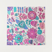 Tenture Motif de fleurs vintage. texture botanique transpa (Devant (Horizontal))