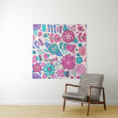Tenture Motif de fleurs vintage. texture botanique transpa (En situation (horizontale))