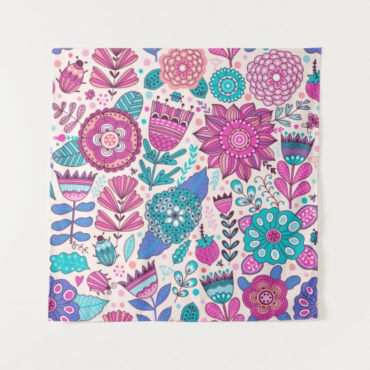 Tenture Motif de fleurs vintage. texture botanique transpa (Devant)