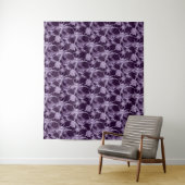 Tenture motif de fleurs violettes (En situation)