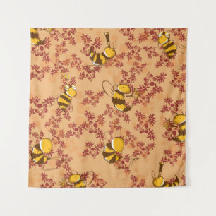 Tenture Motif de fond de mignon abeille