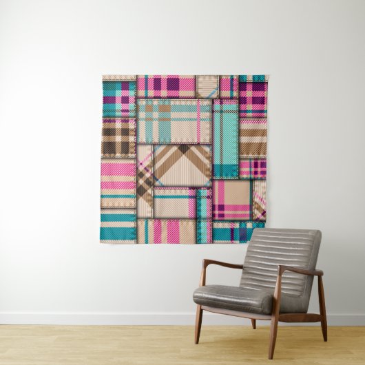 Tenture Motif de fond transparent. Motif patchwork avec (En situation (horizontale))