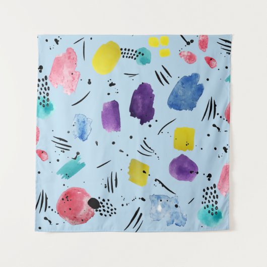 Tenture Motif de formes géométriques d'aquarelle Abstraite (Devant)