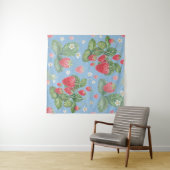 Tenture Motif de fraise aquarelle (En situation (horizontale))