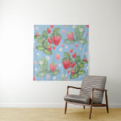 Tenture Motif de fraise aquarelle (En situation)