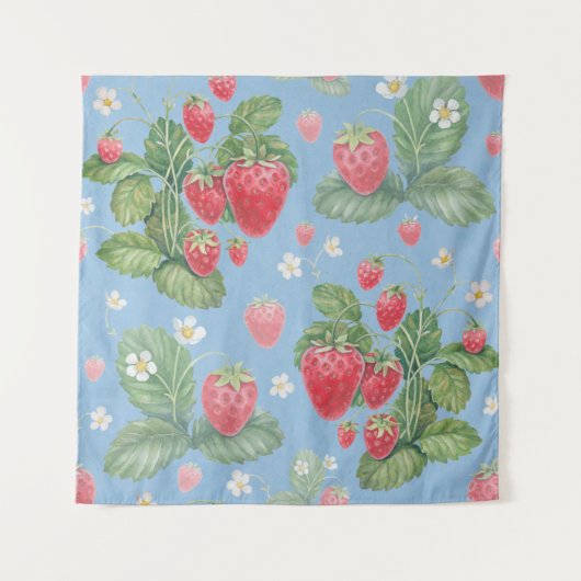 Tenture Motif de fraise aquarelle (Devant)