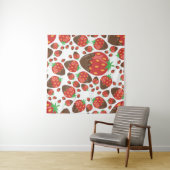 Tenture Motif de fraises (En situation (horizontale))