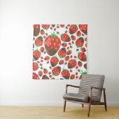 Tenture Motif de fraises (En situation)