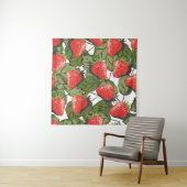 Tenture Motif de fraises (En situation)